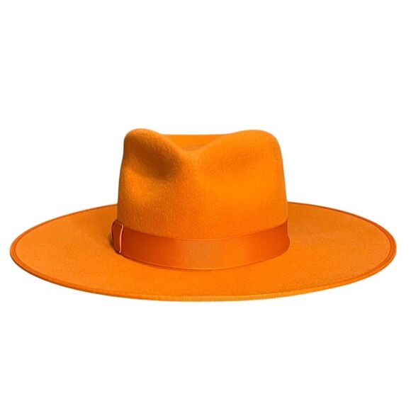 Lack of Color Unisex Wide Brim Wool Fedora Hat Orange S Cowgirl Fall Chic Trendy - Picture 5 of 10